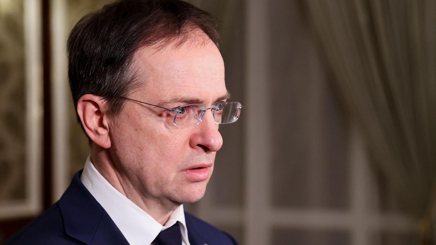 Wladimir Medinski ist als Berater des russischen Präsidenten Wladimir Putin in Ukraine-Verhandlungen ein bekanntes Gesicht. (Archivbild) Wladimir Medinski ist als Berater des russischen Präsidenten Wladimir Putin in Ukraine-Verhandlungen ein bekanntes Gesicht. (Archivbild)