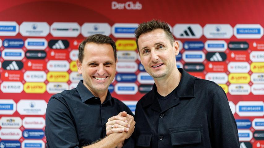 Wollen den 1. FC Nürnberg nach vorne bringen: Miroslav Klose (r) und Sportvorstand Joti Chatzialexiou. Wollen den 1. FC Nürnberg nach vorne bringen: Miroslav Klose (r) und Sportvorstand Joti Chatzialexiou.