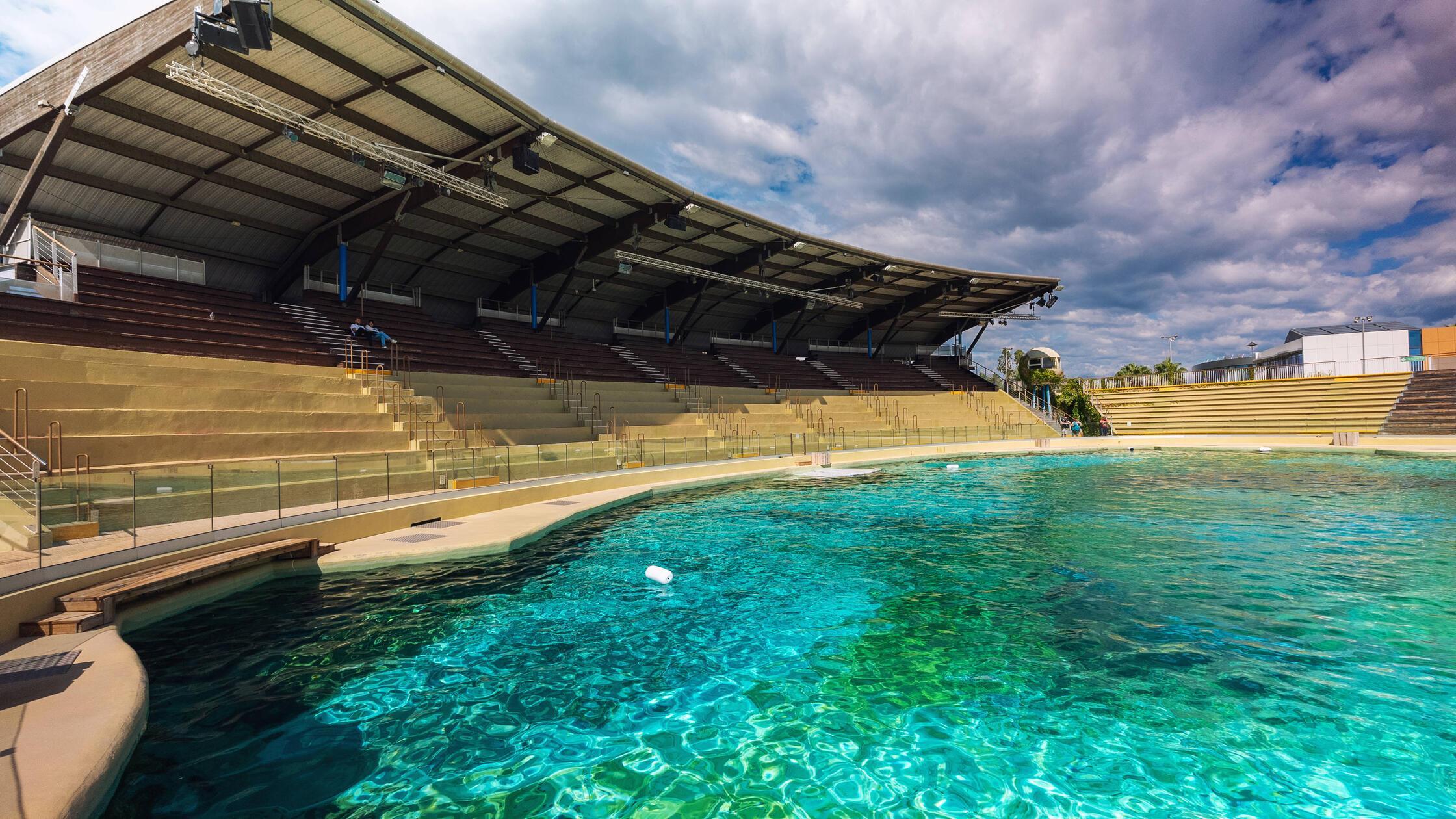 Antibes, Frankreich - 18.09.2024: Delfinshow im Ma