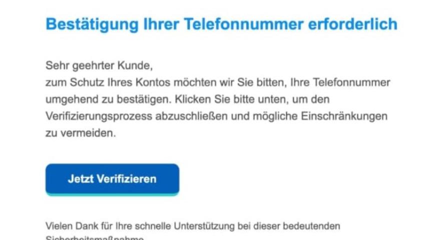 Diese Mail hat ein User aus Mittelfranken nun erhalten. Diese Mail hat ein User aus Mittelfranken nun erhalten.