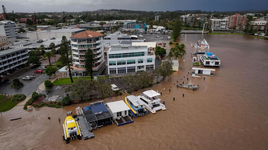 Das Hochwassergebiet liegt nördlich von Sydney. Das Hochwassergebiet liegt nördlich von Sydney.