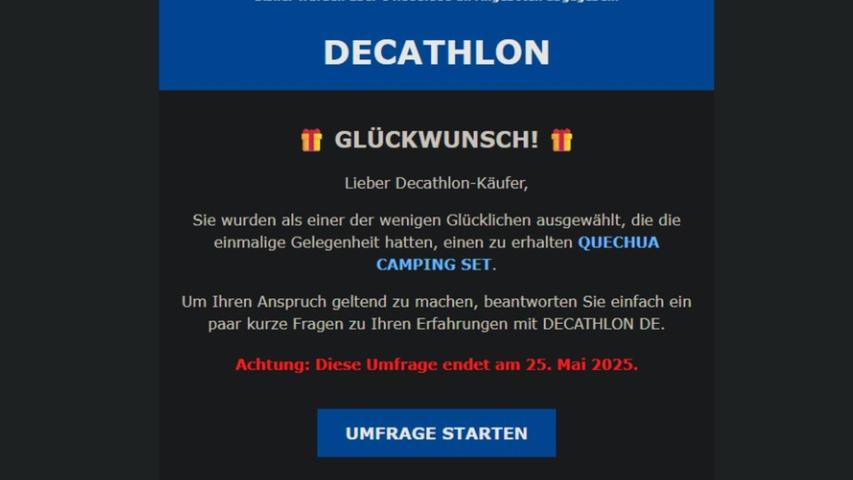 Diese Mail hat ein User aus Franken erhalten. Diese Mail hat ein User aus Franken erhalten.
