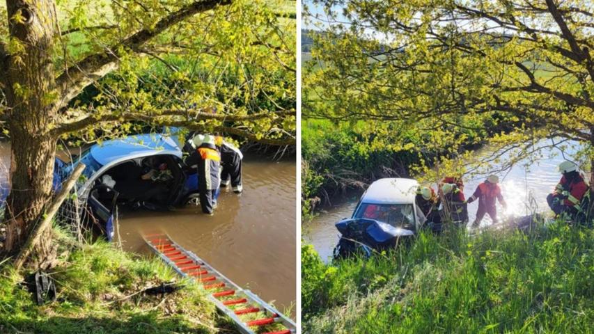Vor einigen Tagen landete ein Auto in einem Flussbett. Vor einigen Tagen landete ein Auto in einem Flussbett.