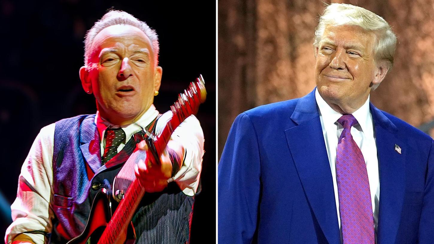 Donald Trump hat in einem Social-Media-Video einen Golfball auf Bruce Springsteen geschossen. Donald Trump hat in einem Social-Media-Video einen Golfball auf Bruce Springsteen geschossen.