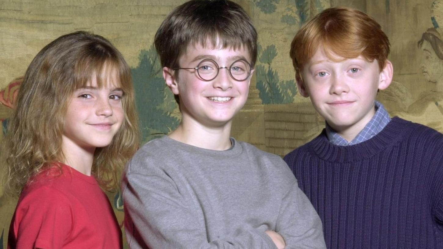 In den "Harry Potter"-Filmen waren Emma Watson als Hermine Granger, Daniel Radcliffe (Mitte) als Harry Potter und Rupert Grunt als Ron Weasley zu sehen. In den "Harry Potter"-Filmen waren Emma Watson als Hermine Granger, Daniel Radcliffe (Mitte) als Harry Potter und Rupert Grunt als Ron Weasley zu sehen.