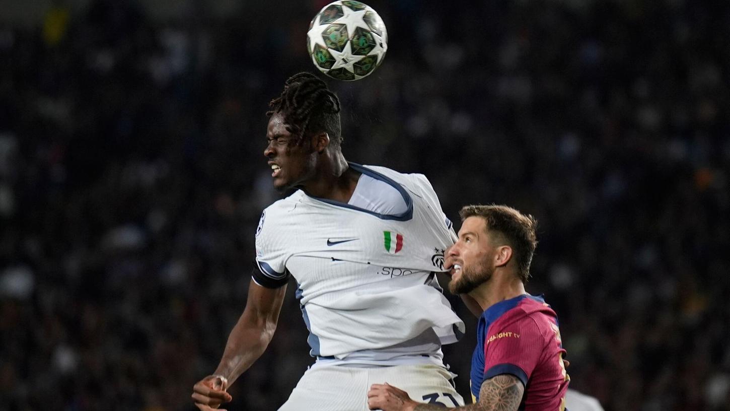 Inter-Verteidiger Yann Aurel Bisseck beim Halbfinal-Coup gegen den FC Barcelona. Inter-Verteidiger Yann Aurel Bisseck beim Halbfinal-Coup gegen den FC Barcelona.