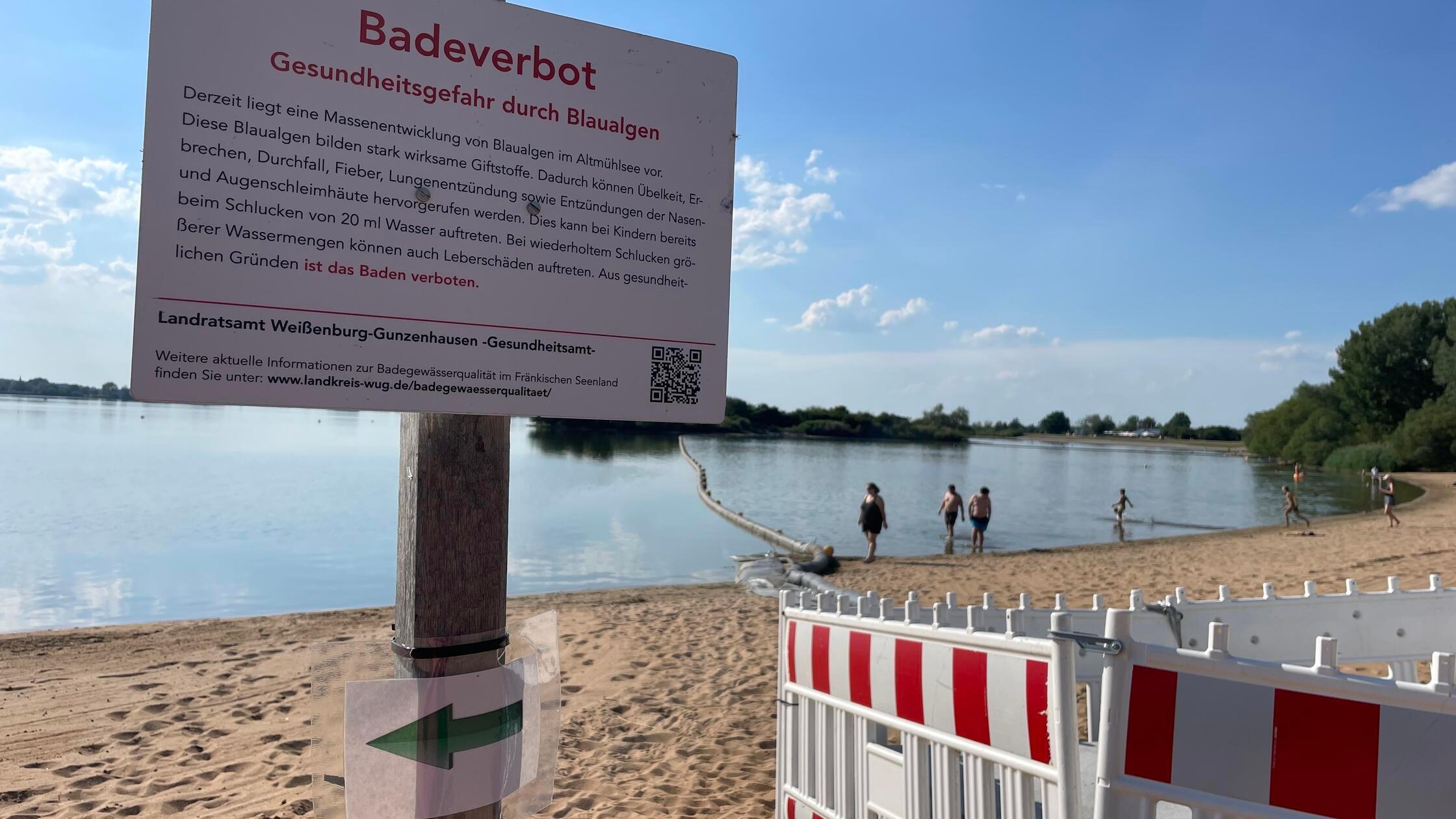 Badestrand Schlungenhof Altmühlsee Blaualgen