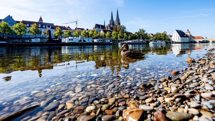Der ausbleibende Regen ließ in vielen Flüssen und Seen in Bayern die Wasserspiegel sinken. Der ausbleibende Regen ließ in vielen Flüssen und Seen in Bayern die Wasserspiegel sinken.