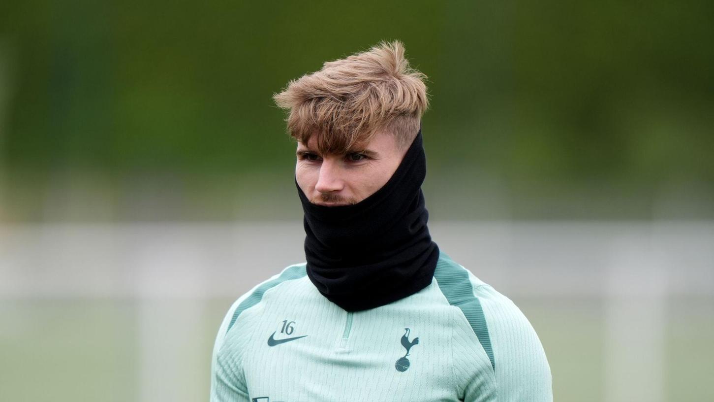 Timo Werner beim Training von Tottenham. Timo Werner beim Training von Tottenham.