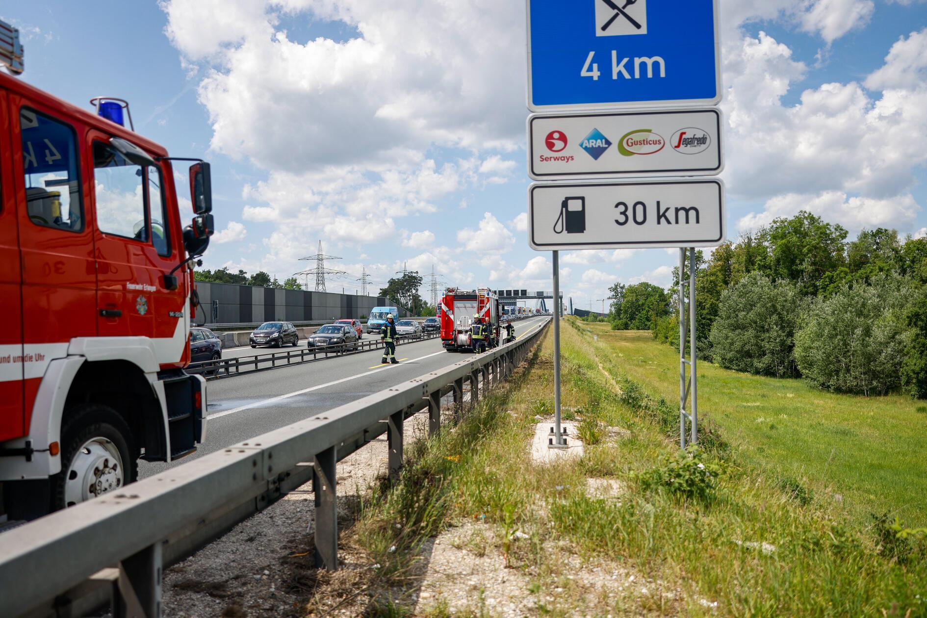 Deshalb musste die Autobahn in Richtung Würzburg kurzzeitig vollständig gesperrt werden.