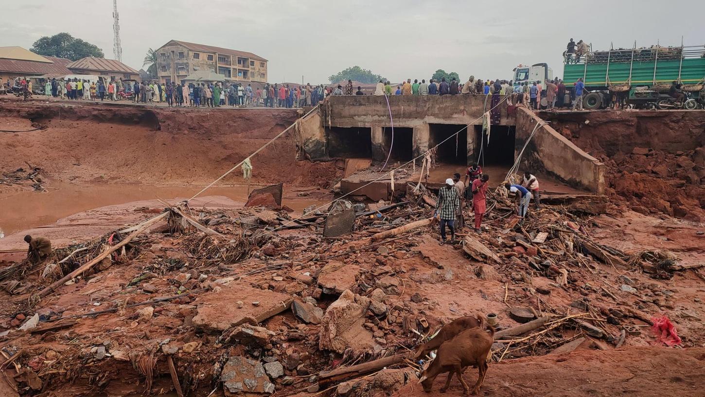 Zerstörungen nach einem Unwetter in der nigerianischen Stadt Mokwa Zerstörungen nach einem Unwetter in der nigerianischen Stadt Mokwa