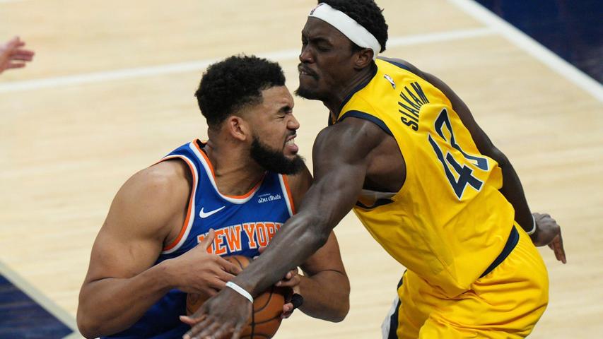 Die Abwehrarbeit der Pacers um Pascal Siakam (rechts) war die Grundlage für den Erfolg gegen die Knicks. Die Abwehrarbeit der Pacers um Pascal Siakam (rechts) war die Grundlage für den Erfolg gegen die Knicks.