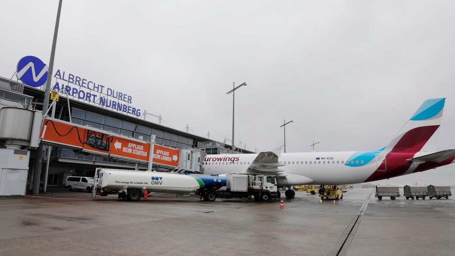Eine Eurowings-Maschine am Flughafen Nürnberg (Symbolbild). Eine Eurowings-Maschine am Flughafen Nürnberg (Symbolbild).