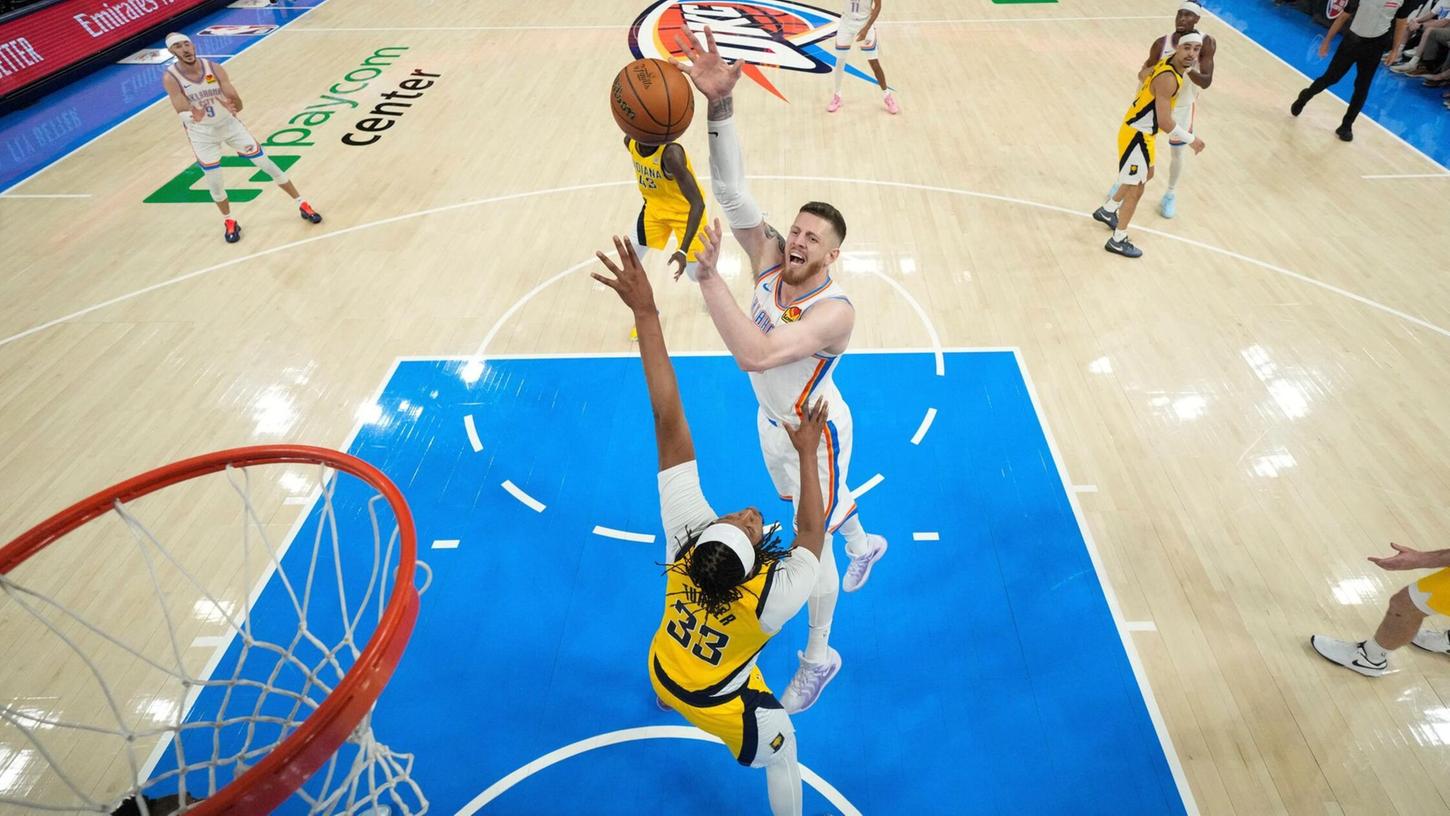 Isaiah Hartenstein hatte seinen Anteil an der hohen Führung von OKC. Isaiah Hartenstein hatte seinen Anteil an der hohen Führung von OKC.