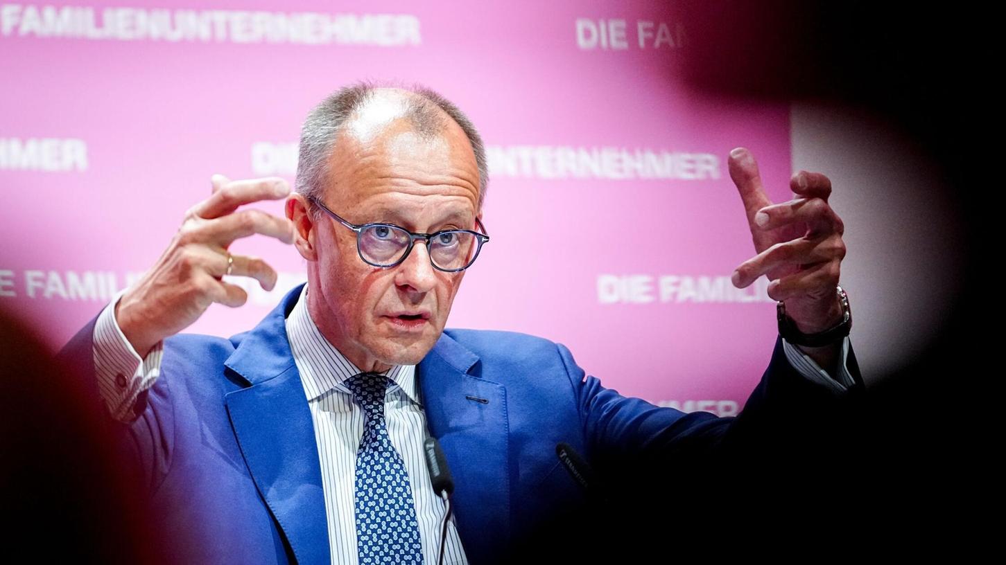Merz sprach auf einer Tagung von Familienunternehmern. Merz sprach auf einer Tagung von Familienunternehmern.