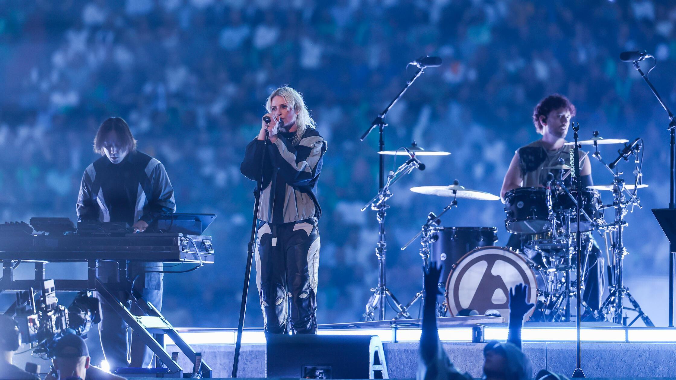 Linkin Park perform live on stage for the Openinin