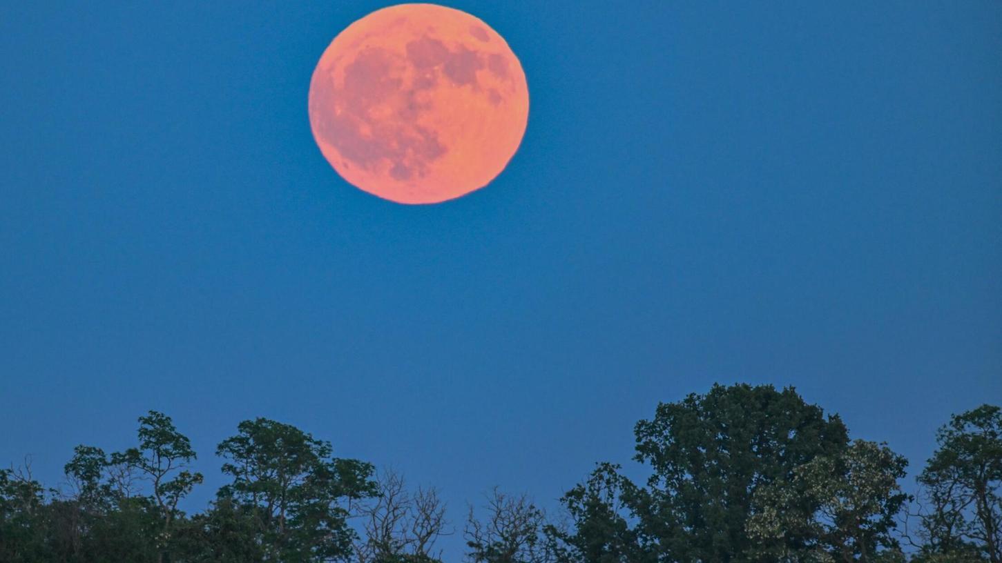 Blassroter Mond am Abendhimmel. (Archivbild) Blassroter Mond am Abendhimmel. (Archivbild)