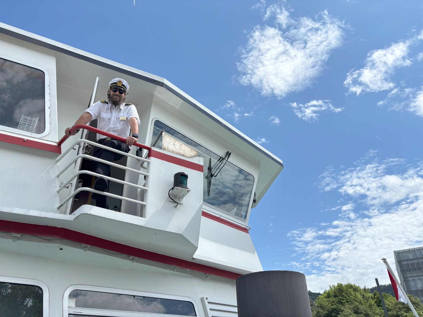 In Bregenz lädt der Kapitän zur Rundfahrt ein...