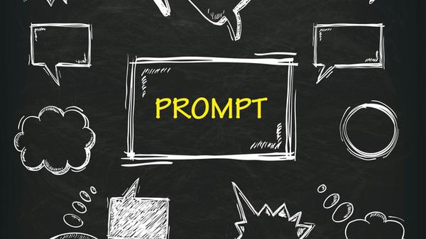 Prompt Blackboard White Speech Bubbles