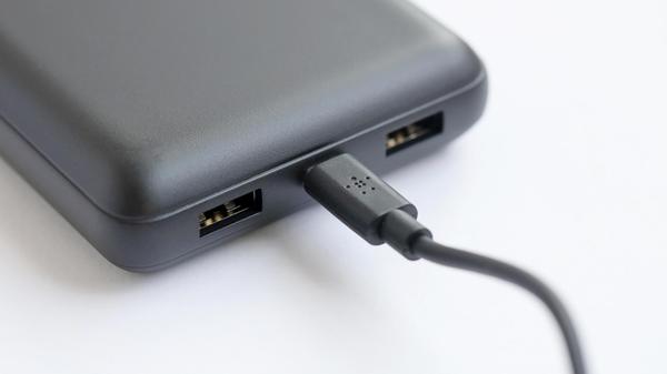 KYIV, UKRAINE - MAY 4, 2022 Portable Powerbank bat