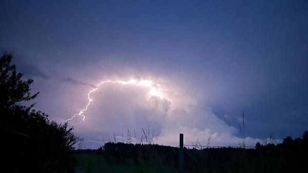 Auch über Franken zog ein starkes Unwetter am Sonn