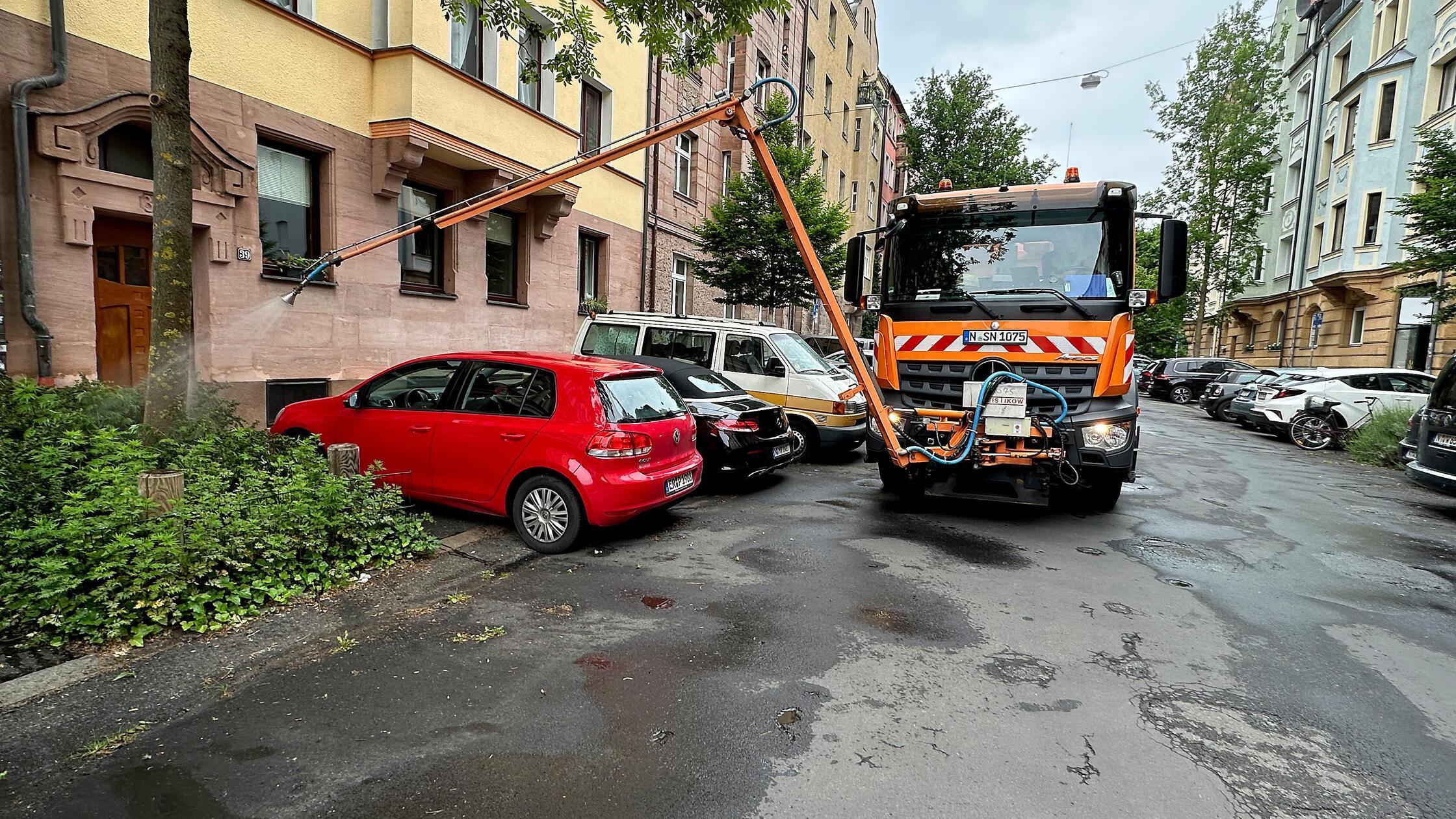 Noch versorgen Mitarbeiter von Sör die Bäume in de