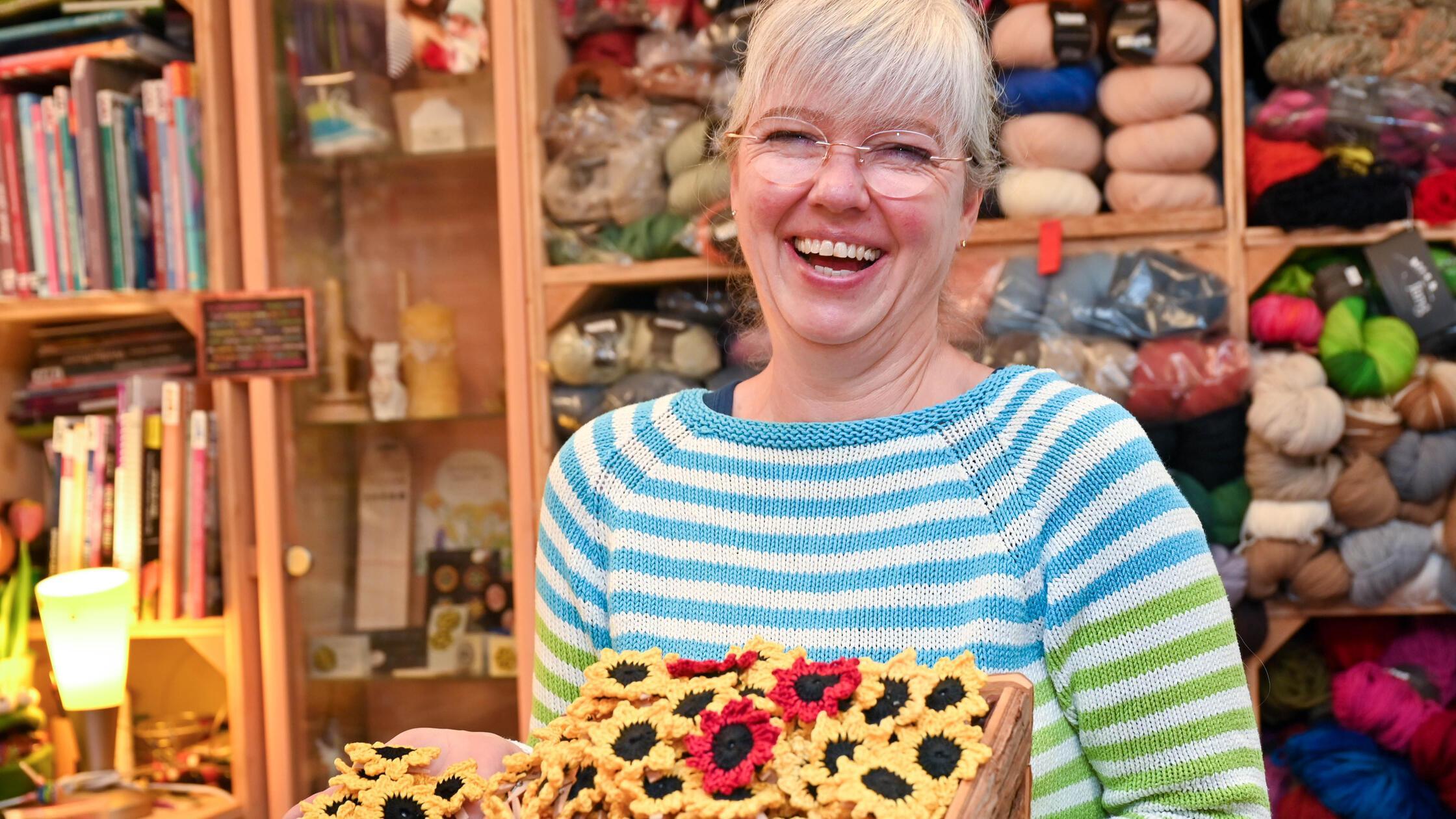 Christina Buchmüller hat in ihrer Wollstube für 