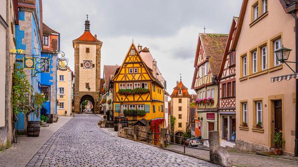Picturesque view of Plönlein in Rothenburg ob der