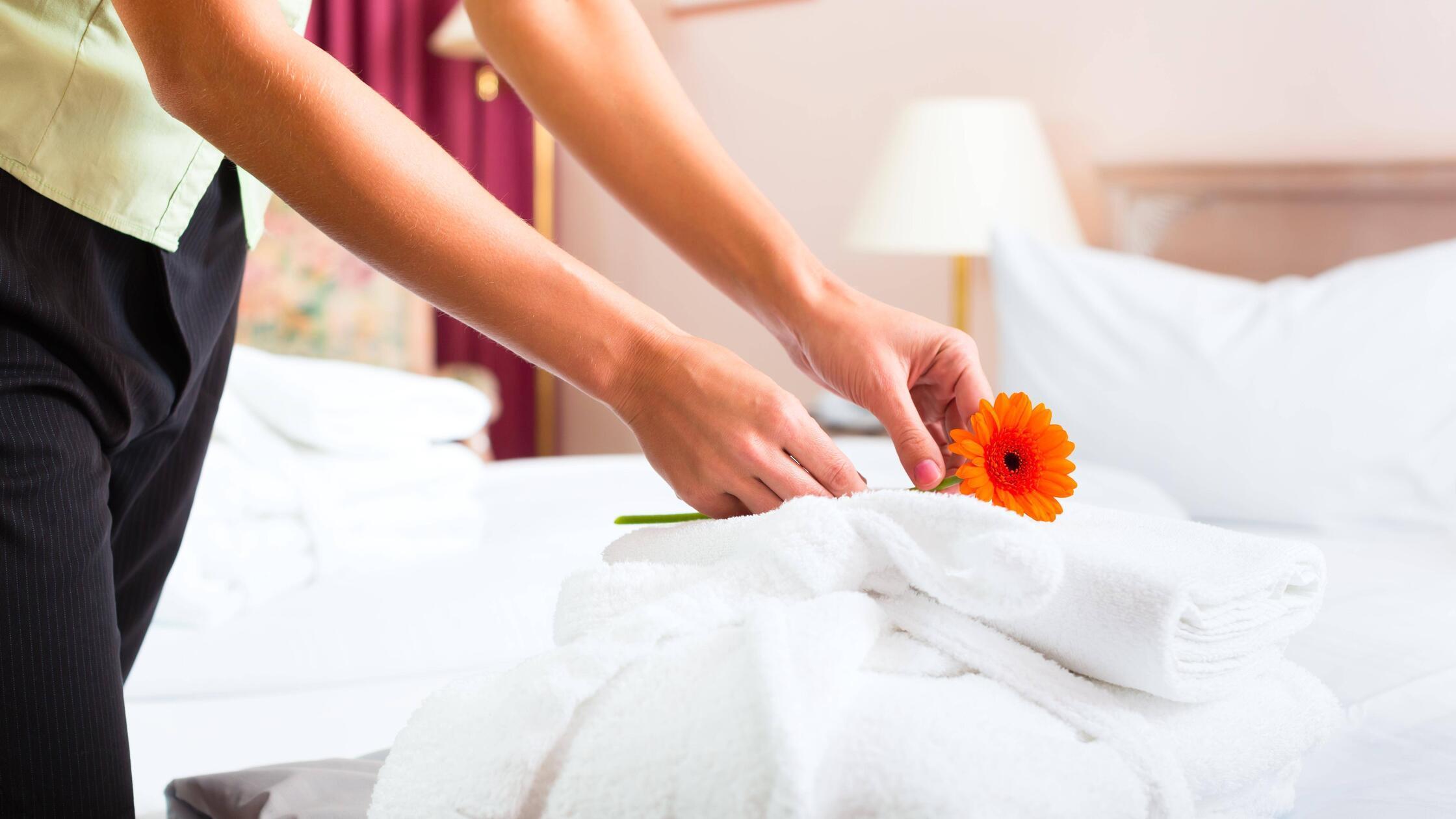 woman in hotel room service model released Symbolf