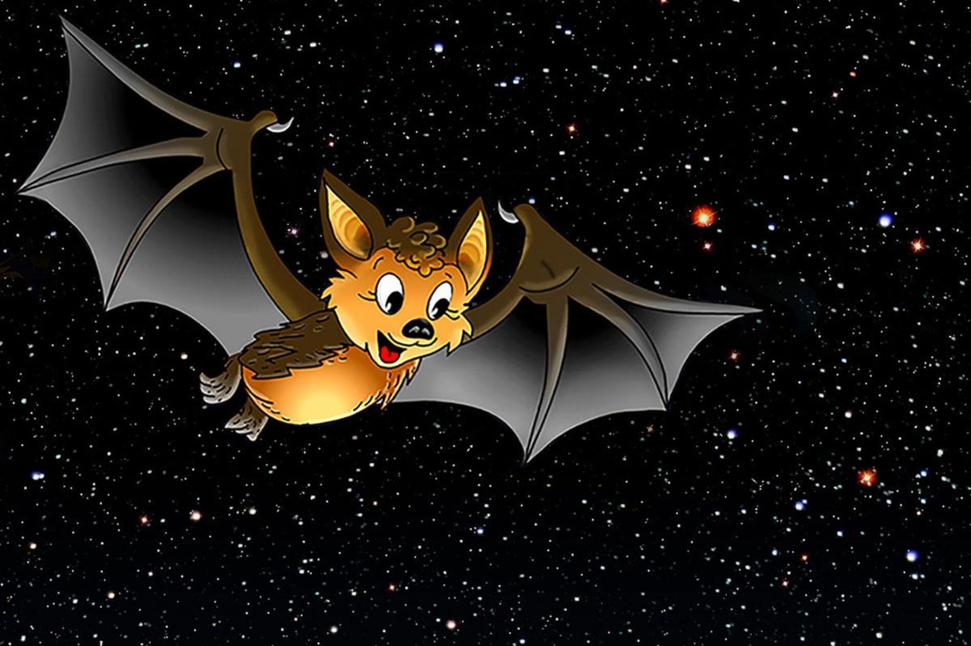 In "Ein Sternbild für Flappi" geht es um eine neugierige Fledermaus, die hinaus in die Welt der Menschen zieht, um Antworten auf all ihre Fragen zu erhalten. Die tierische Sternengeschichte für Kinder ab 5 Jahren läuft am Samstag um 15 Uhr im Planetarium Nürnberg.