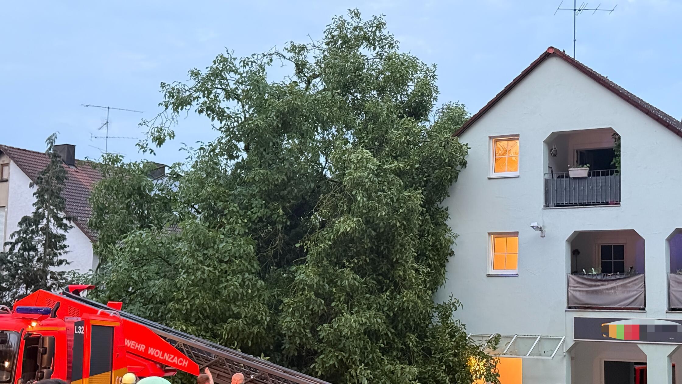 Blitzeinschlag in Bayern: Tonnenschwerer Walnussbaum stürzt auf Haus - Retter rücken aus