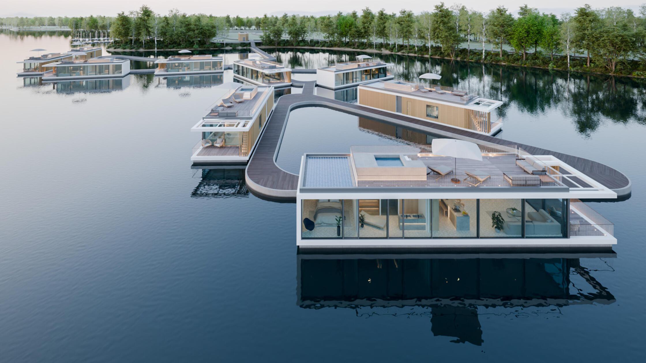 Floating Houses auf dem Altmühlsee