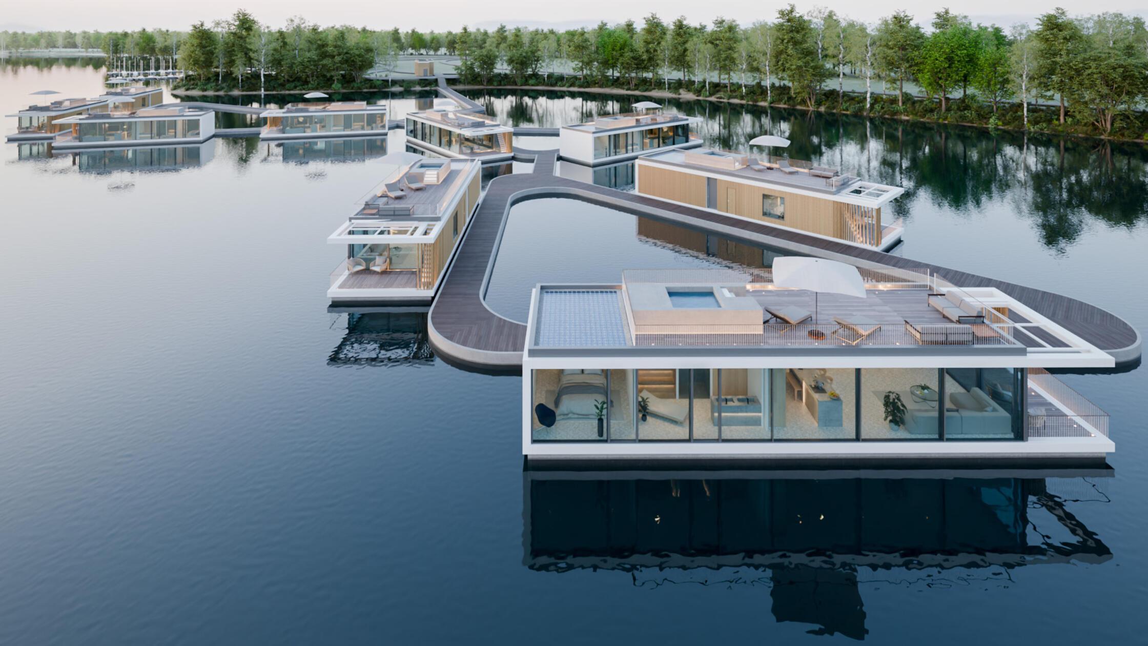 Floating Houses auf dem Altmühlsee