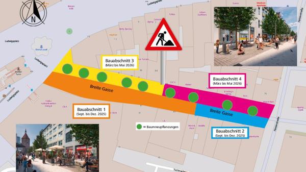 Umbau Breite Gasse: Erster Abschnitt zwischen Färb