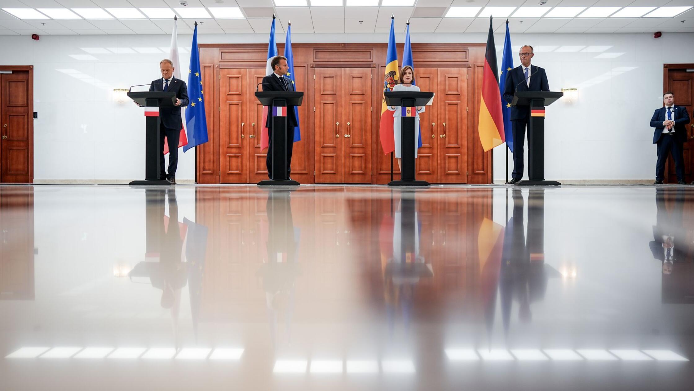 Merz, Macron und Tusk stärken Moldaus Regierung den Rücken