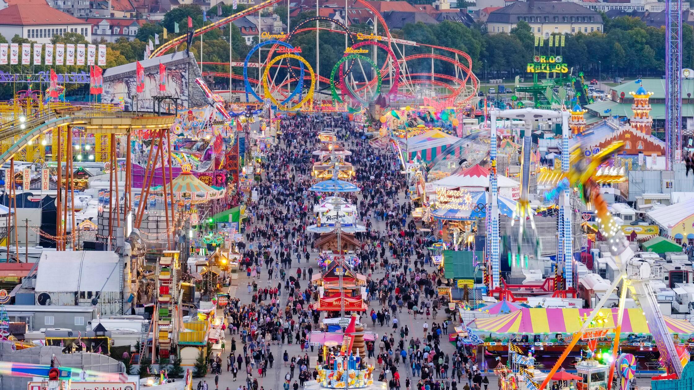 Germany, Bavaria, Munich, View of Oktoberfest fair