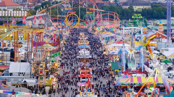 Germany, Bavaria, Munich, View of Oktoberfest fair