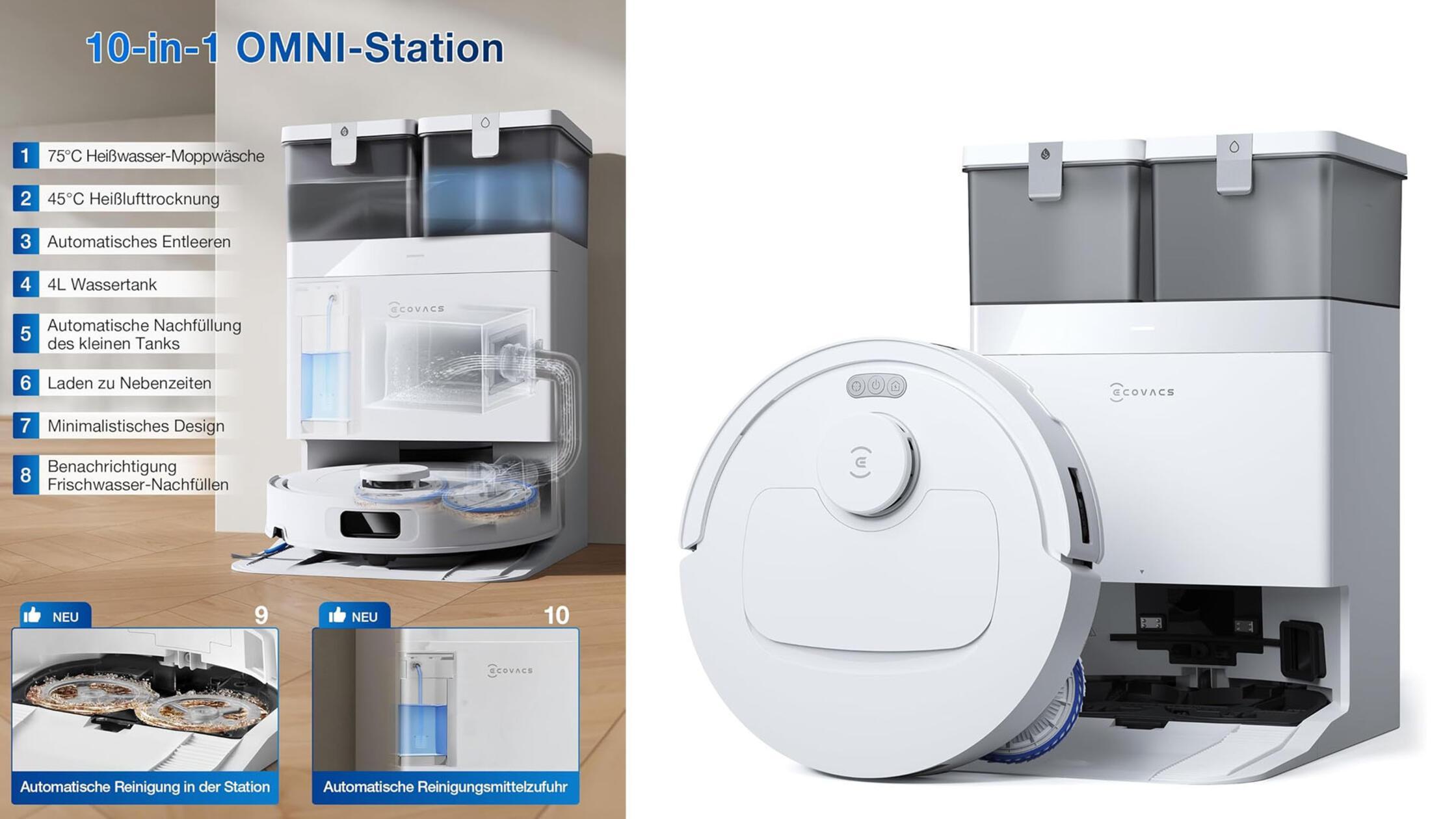 All in One Saugroboter Ecovacs Deebot T30C Om