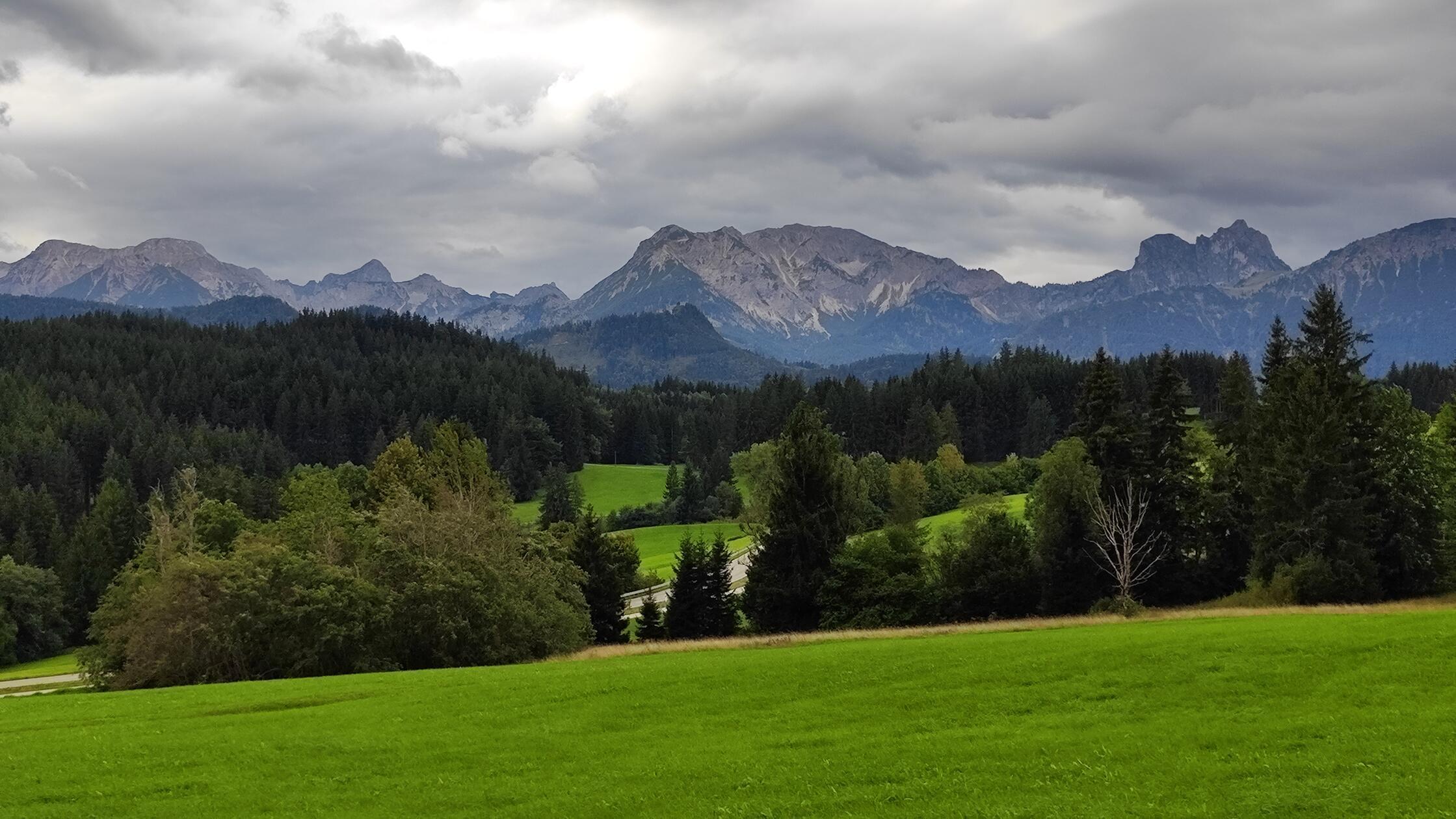 Abschied mit schönstem Bergpanorama.