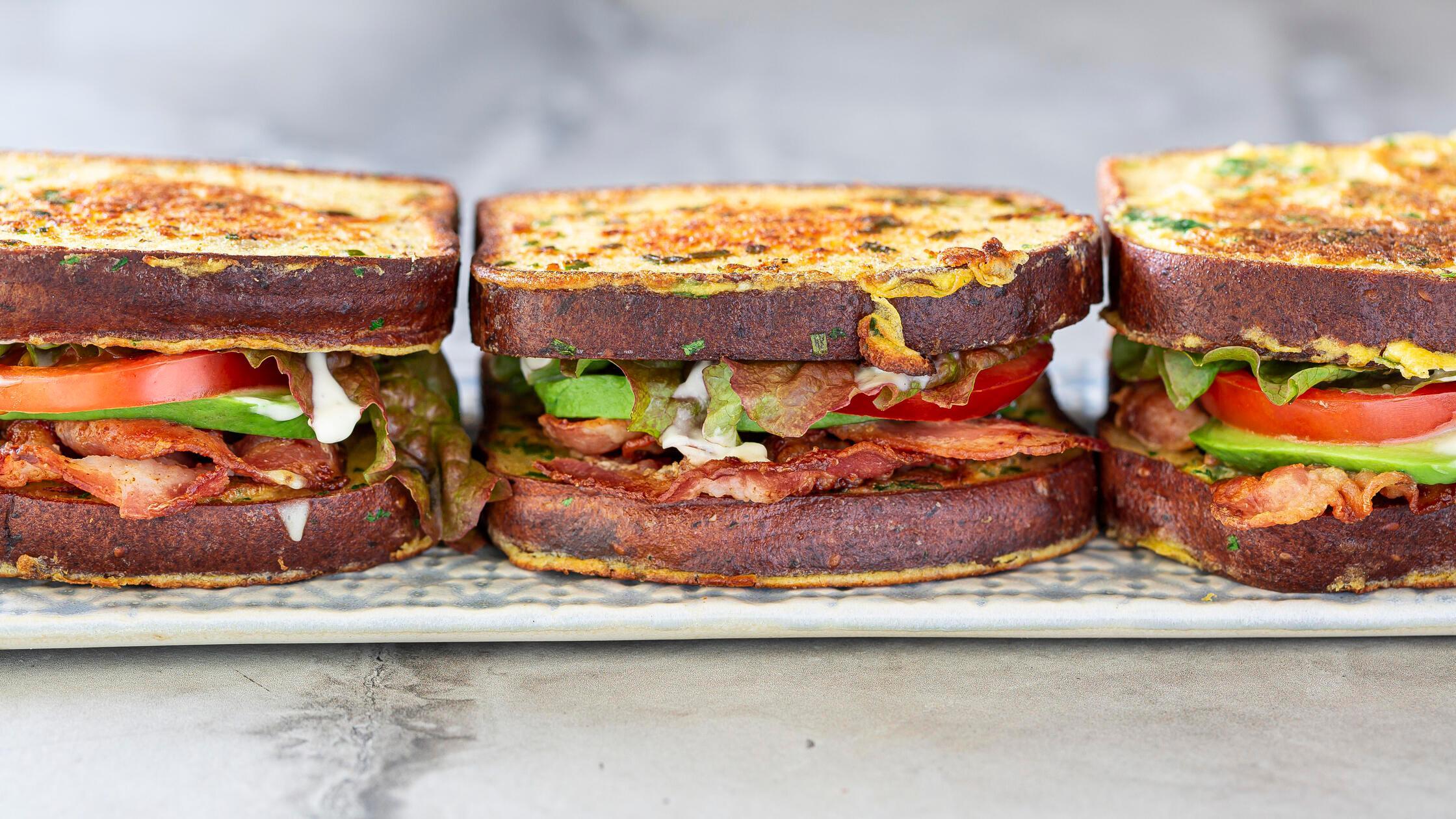 French Toast B.L.A.T Bacon Lettuce and Tomato toas