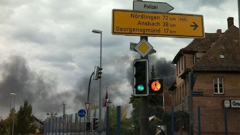 Brand im Schwabacher Industriegebiet