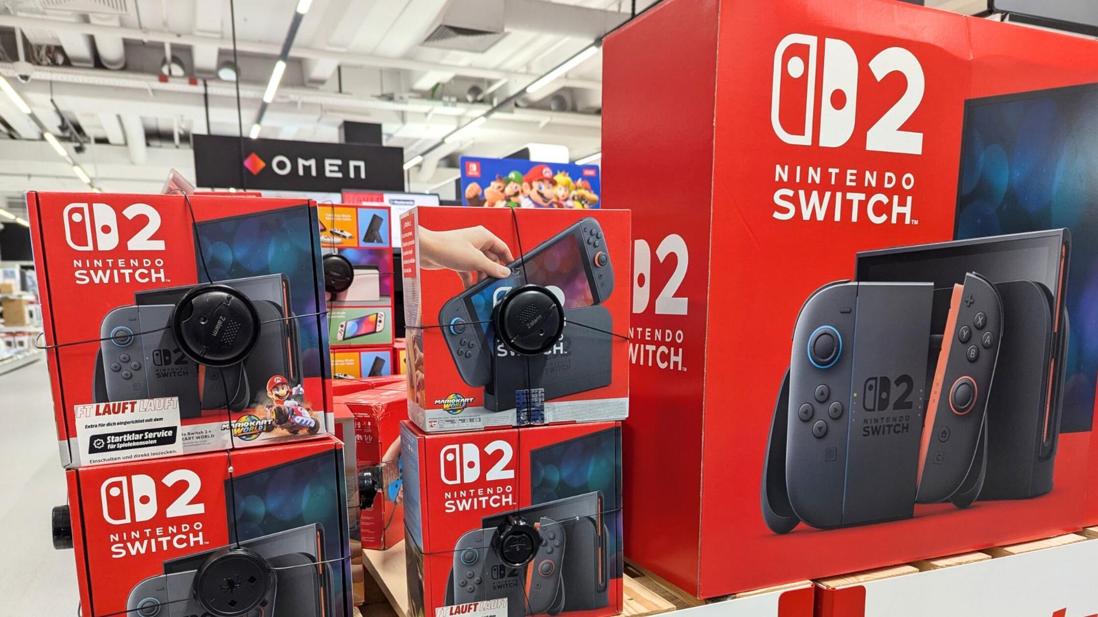 Nintendo Switch 2 Stapel Kartons Aufsteller