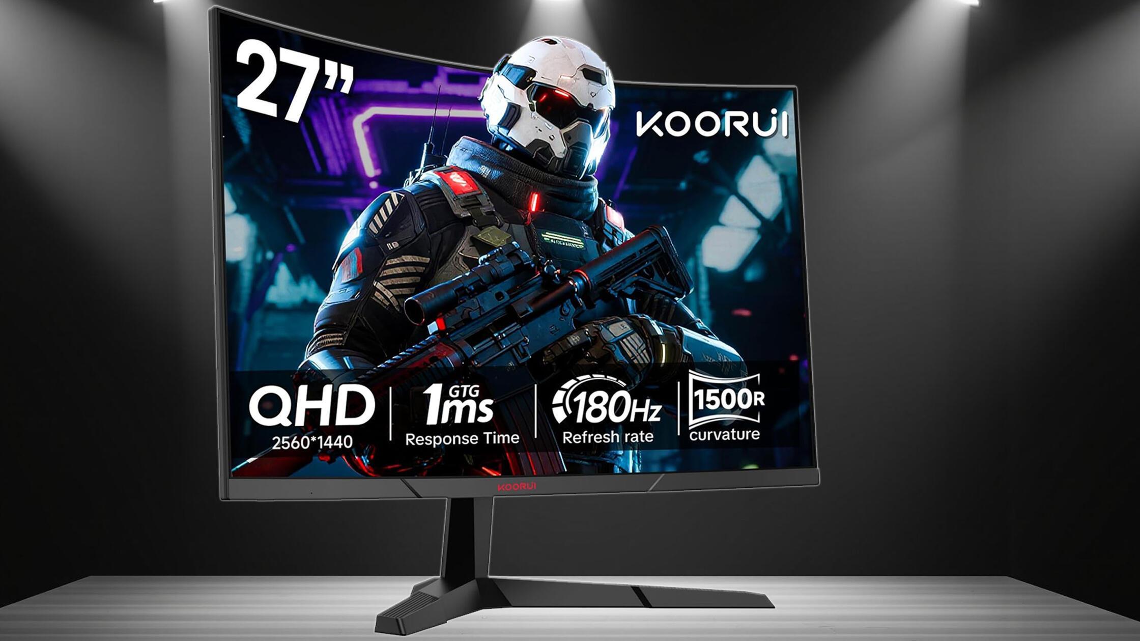 Monitor-Preis-Hit g&uuml;nstig wie nie: 27-Zoll-Gaming-Monitor Curved QHD 180Hz HDR sagenhafte 127,49&euro;