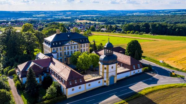 Germany, Bavaria, Eggolsheim, Helicopter view of S