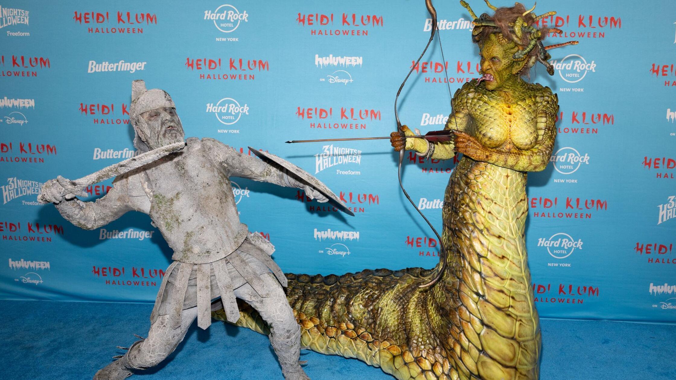 Legendäre Halloween-Party: Heidi Klum als monströse Medusa - Tom Kaulitz zu Stein erstarrt