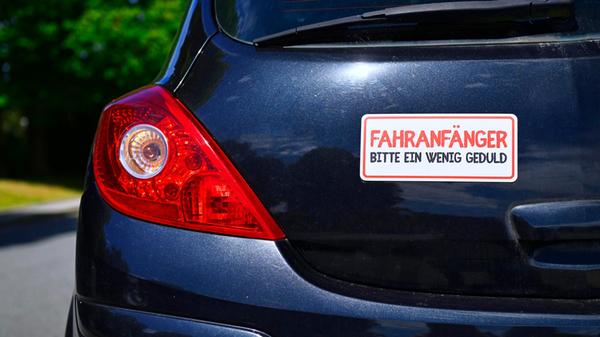Aufkleber Fahranfänger - Bitte ein wenig Geduld an