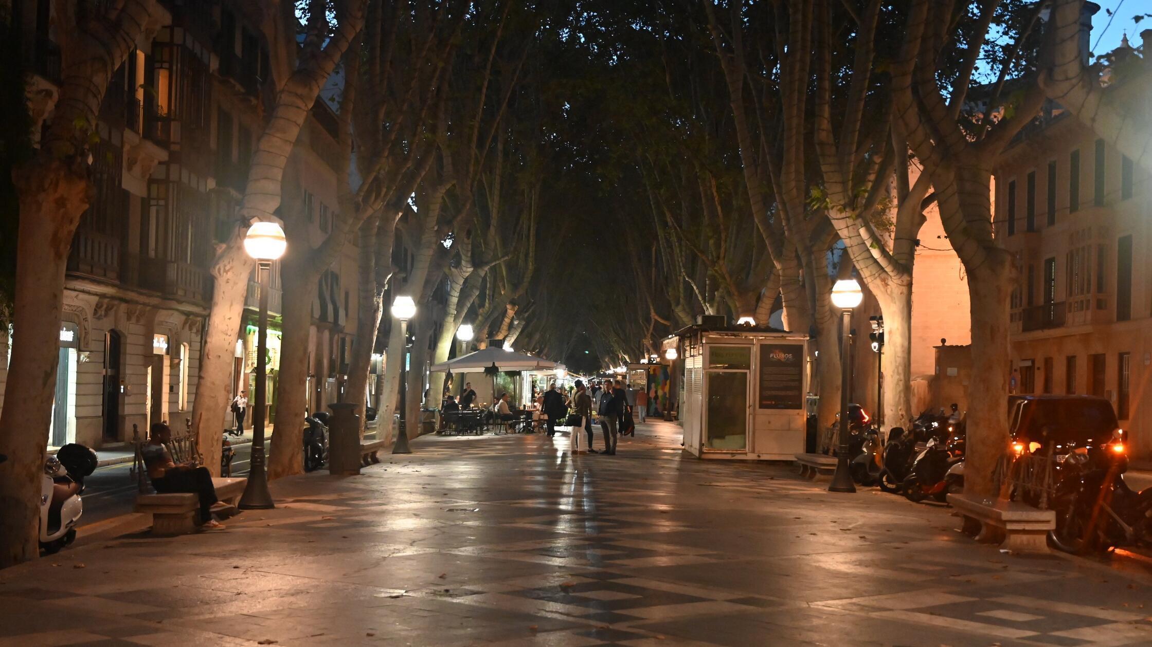 Eindrücke aus Palma, der Hauptstadt von Mallorca: Die Flaniermeile La Rambla.