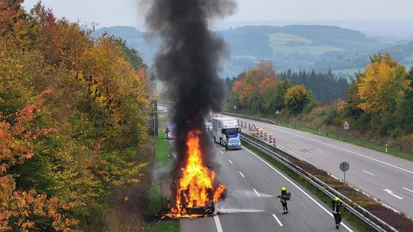 GER, Verkehr, Automobil, Unfall, LKW, Autobahn, Fe