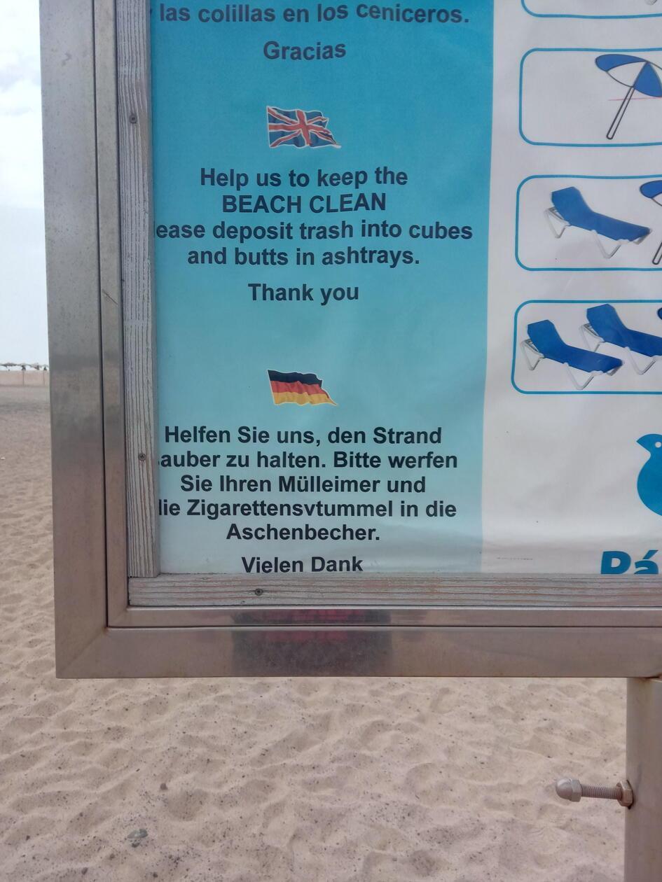 „Das haben wir am Strand von Jandia auf Fuerteventura gesehen. Wie groß der Aschenbecher oder der Mülleimer war, ist nicht bekannt“, so Familie Brock aus Ipsheim.