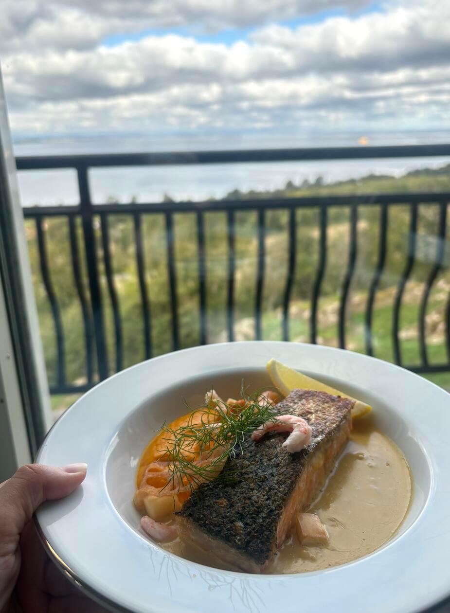 Der Blick auf den Vätternsee vom Speisesaal aus.